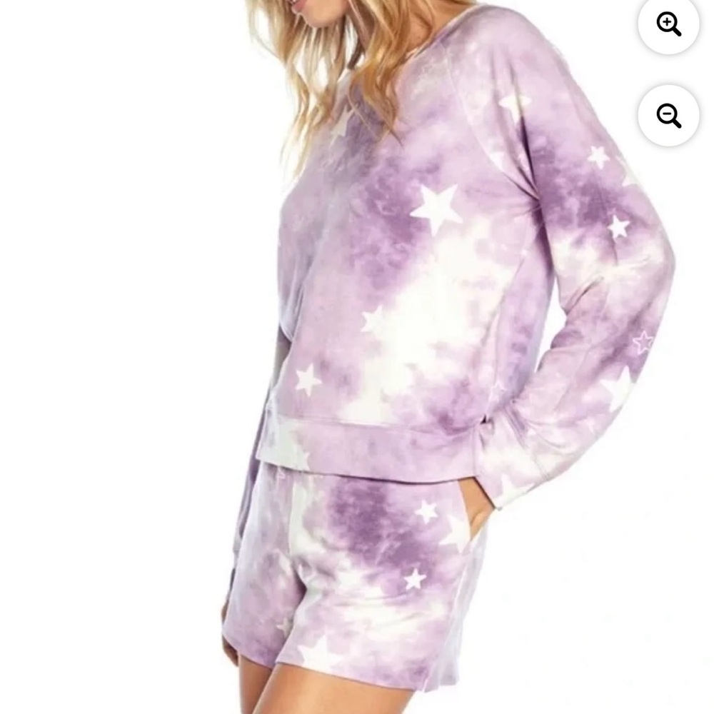 Wildfox Purple and White Tie-Dye and Stars Loungewear